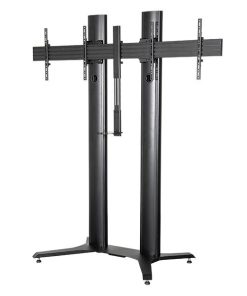 Stand mobil dublu B-Tech 56-65" 2m, negru