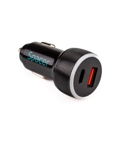 Alim. auto Spacer USB-A&C 17W negru - imagine 3