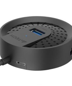 Hub USB A4Tech HUB-30C, USB-C, 5 porturi, Negru - imagine 3