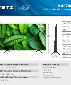 Televizor METZ LED 43MUF7000Z, 109 cm, Smart Google TV, 4K, - imagine 7