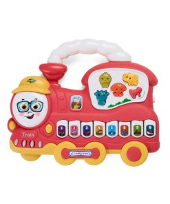 JUCARIE TRENULET CU LUMINI SI SUNETE,ROSU, MOMKI