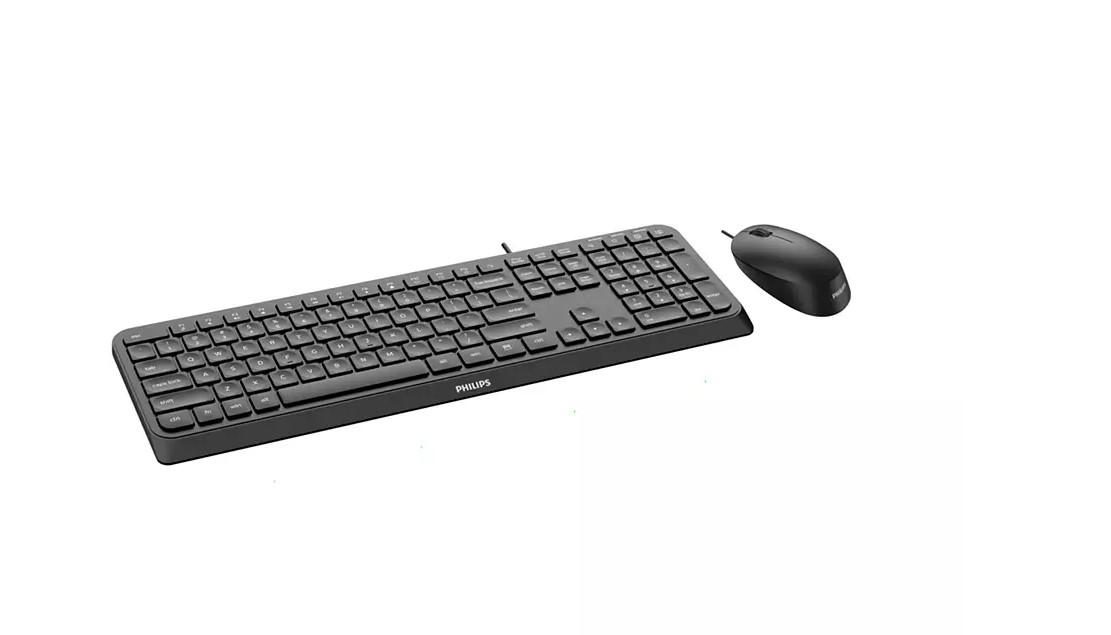 Kit Wired tastatura si mouse PHILIPS SPT6207B/00, taste numerice, Negru - imagine 3