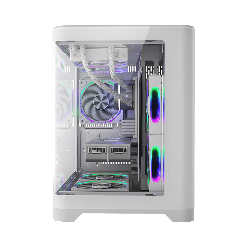 Carcasa 1stPlayer gaming UV5-wh-Hub, 5 ventilatoare aRGB infinity efect plus - imagine 5