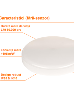 Plafoniera LED pentru baie Ledvance SURFACE SLIM ROUND 200, 19W, - imagine 2