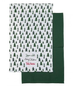 Set 2 prosoape de bucatarie, 38x63 cm,Green - imagine 2