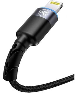 Cablu Tellur Lightning cu LED, nailon, 2m, negru - imagine 3