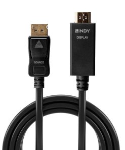 Cablu Lindy 1m DisplayPort la HDMI 4K30Hz, rezolutie maxima - imagine 3