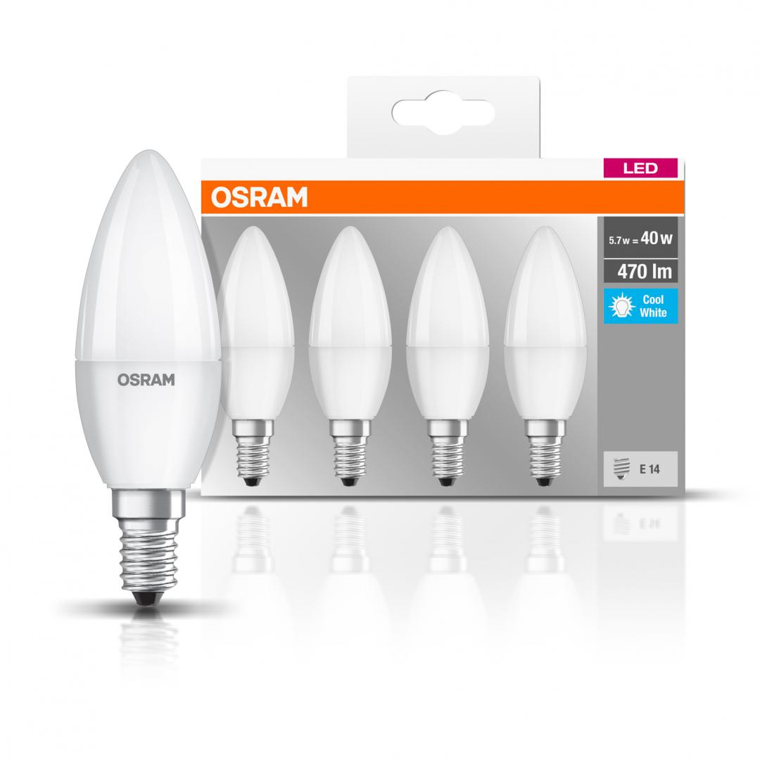 4 Becuri LED Osram Base Classic B, E14, 4.9W (40W), - imagine 3