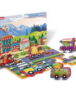 PUZZLE DIN SPUMA EVA, MASINI SI SEMNE DE CIRCULATIE, 17