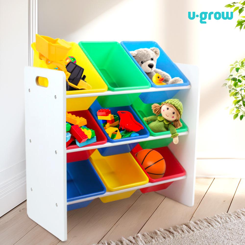 Raft depozitare jucarii cu 9 cosuri multicolore, U-Grow - imagine 3