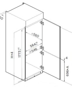 Combina frigorifica HEINNER HC-BIM271INVE++, 271 l, Clasa E, incorporabila, Compresor - imagine 2