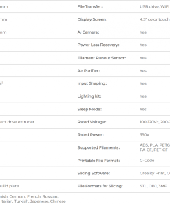 Imprimanta 3D Creality K1C, ( Printare carbon) Tehnologie FDM, viteza - imagine 5