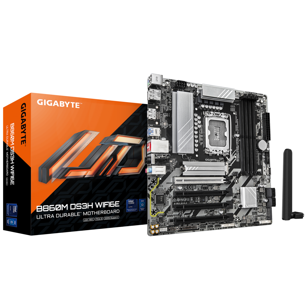 Placa de baza Gigabyte B860M DS3H WIFI6E, LGA 1851, DDR5,