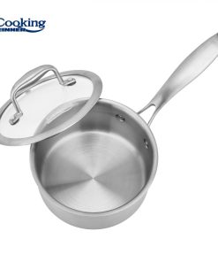CASEROLA INOX+CAPAC STICLA 16x8.5CM,1.6L, ATOMIC3, COOKING BY HEINNER - imagine 2