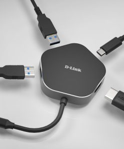 Hub USB D-Link DUB-M420, USB-C, 4 porturi, HDMI, Negru