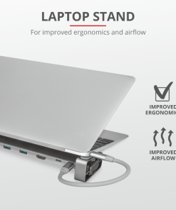 Hub USB Trust Dalyx, USB-C, 10 porturi, HDMI, RJ-45, Argintiu - imagine 9