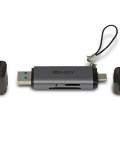 Card Reader Lindy USB 3.2 Type C, SD & microSD, - imagine 2