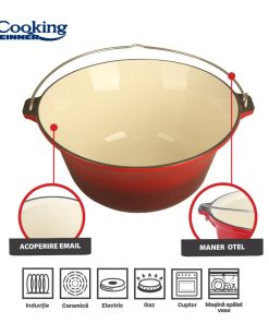 CEAUN DIN FONTA EMAILATA 37X17.5 CM, 10L, COOKING BY HEINNER - imagine 5