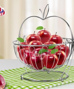 COS FRUCTE METALIC CU STAND, 30x29 CM,VANORA HOME - imagine 3
