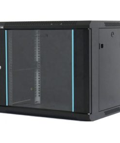 Rack 4U 600x450, dezasamblat, montare pe perete, usa din sticla,