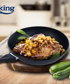 TIGAIE ALUMINIU WOK 30x8 CM , BLACK SAND, COOKING - imagine 3