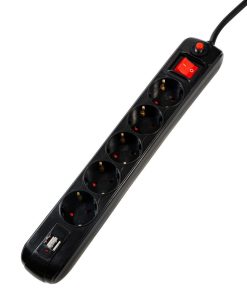 PRELUNGITOR SPACER, Schuko x 5, conectare prin Schuko (T), USB