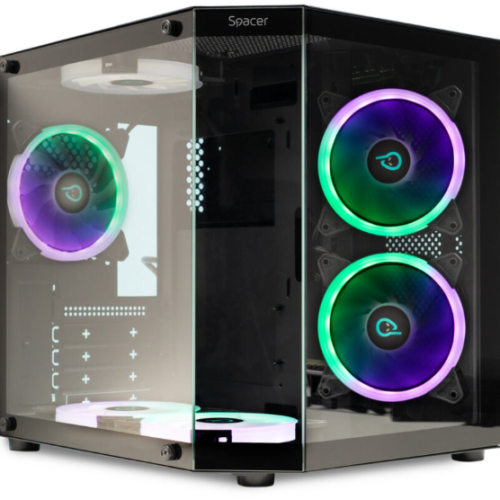 Carcasa Spacer Aquarium, mATX, ARGB fan