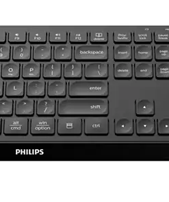 Kit Wireless tastatura si mouse Philips SPT6407B/00, taste numerice, negru