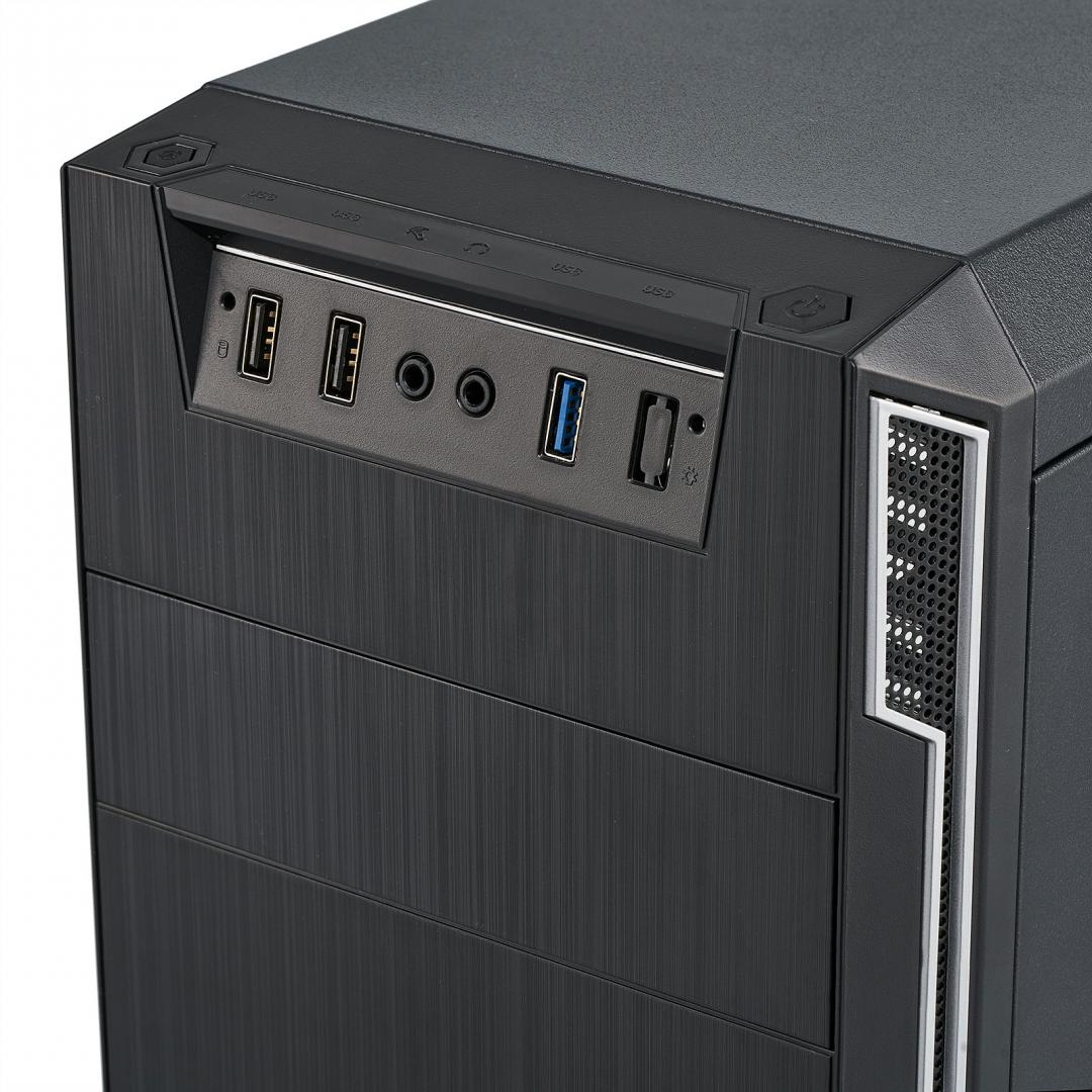 Carcasa PC Serioux OFFICE, fara sursa, Middle Tower, ATX, black - imagine 3
