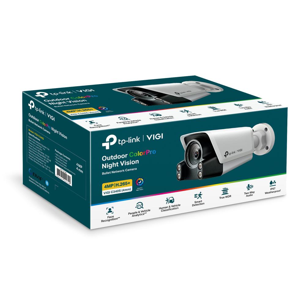 Camera IP Bullet TP-Link VIGI C340S(4mm), 4MP, Lentila 4mm, IR+WL - imagine 4