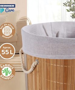 COS DE RUFE ROTUND DIN BAMBUS, 35x60 CM, 55 L - imagine 3