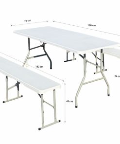 HEINNER SET MASA CU 2 BANCI PLASTIC PLIABILE - imagine 2