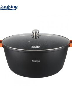 SEMIOALA ALUMINIU+CAPAC 44X19 CM,23L,DARK LINE, COOKING BY HEINNER