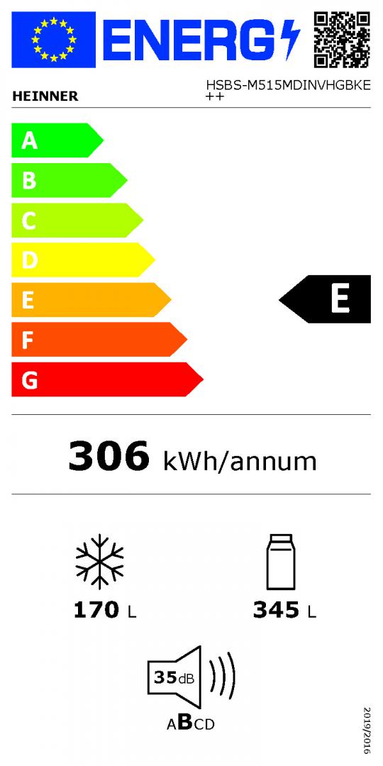 Side by Side HEINNER HSBS-M515MDINVHGBKE++, No Frost, 515 L, Clasa - imagine 6