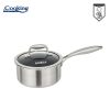 CASEROLA INOX+CAPAC STICLA IN 3 STRATURI 18X9 CM, 2 L,