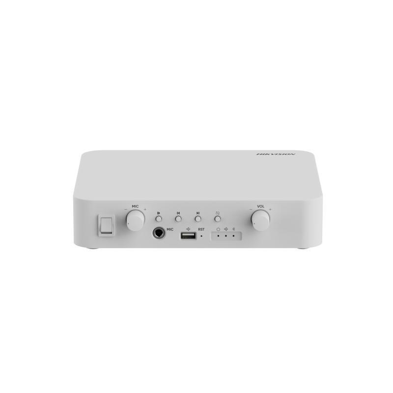 Network Amplifier Hikvision DS-QAE1A40G1-VB, intrari audio: USB/Bluetooth/MIC/RCA, suporta: schedule/live/emergency broadcast,