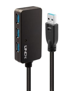 Hub USB LINDY 10m USB 3.0 Active Extension Pro Hub, - imagine 2