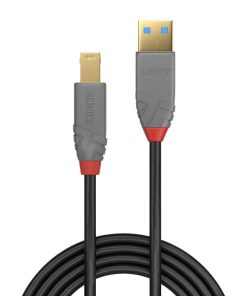 Cablu Lindy 2m USB 3.2 Type A to B, Anthra - imagine 2