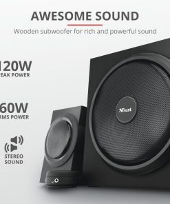 Sistem audio Trust Yuri 2.1, 60W, negru - imagine 4