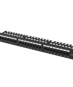 Patch panel 24 porturi 1U 19" Cat.5e UTP cu organizator - imagine 2