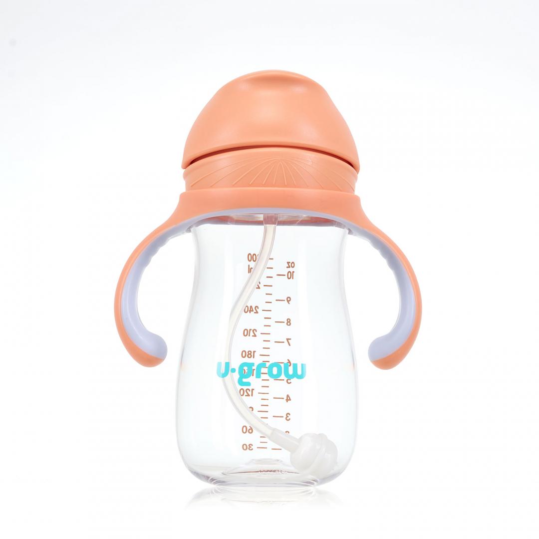 Cana cu pai tritan, orange, 300ml, U-Grow - imagine 3