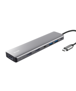 Hub USB Trust Dalyx 7-in-1, USB-C, 7 porturi, Gri