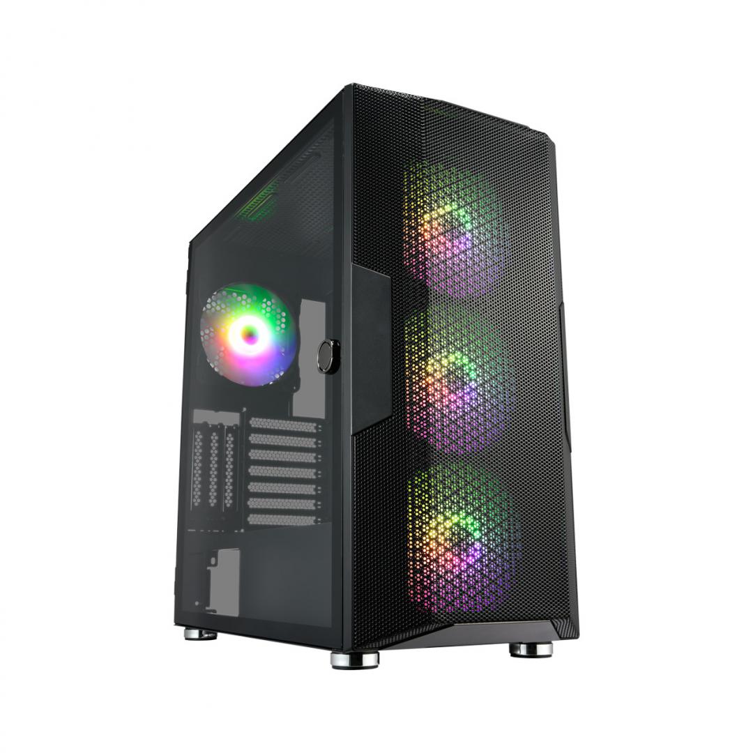 Carcasa FORTRON CUT592, RGB, Full Tower, Black - imagine 6