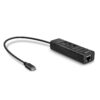Hub USB LINDY 43249 USB-C, 4 porturi, RJ-45, Negru