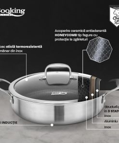 CRATITA CU CAPAC, 30x7.8 CM, 4.8 L, TITANIUM3, COOKING BY - imagine 5
