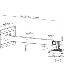 Suport de perete Sopar 92-151cm, inclinare +/- 15 grade, rotire - imagine 3