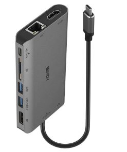 Hub USB Lindy DST-Mini XT, USB-C, 7 porturi, HDMI, RJ-45,