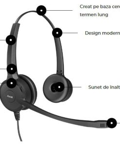 Casti Head-band Axtel PRIME HD duo NC, Wired, noise-canceling, Negru - imagine 2