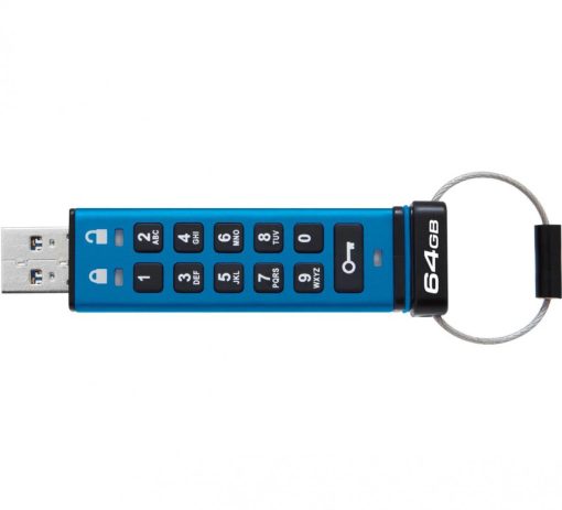 Memorie USB Kingston Keypad 200 64GB, USB 3.2, Albastru - imagine 3