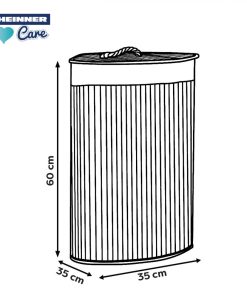 COS DE RUFE DIN BAMBUS  PENTRU COLT, 35x35x60 CM, - imagine 6